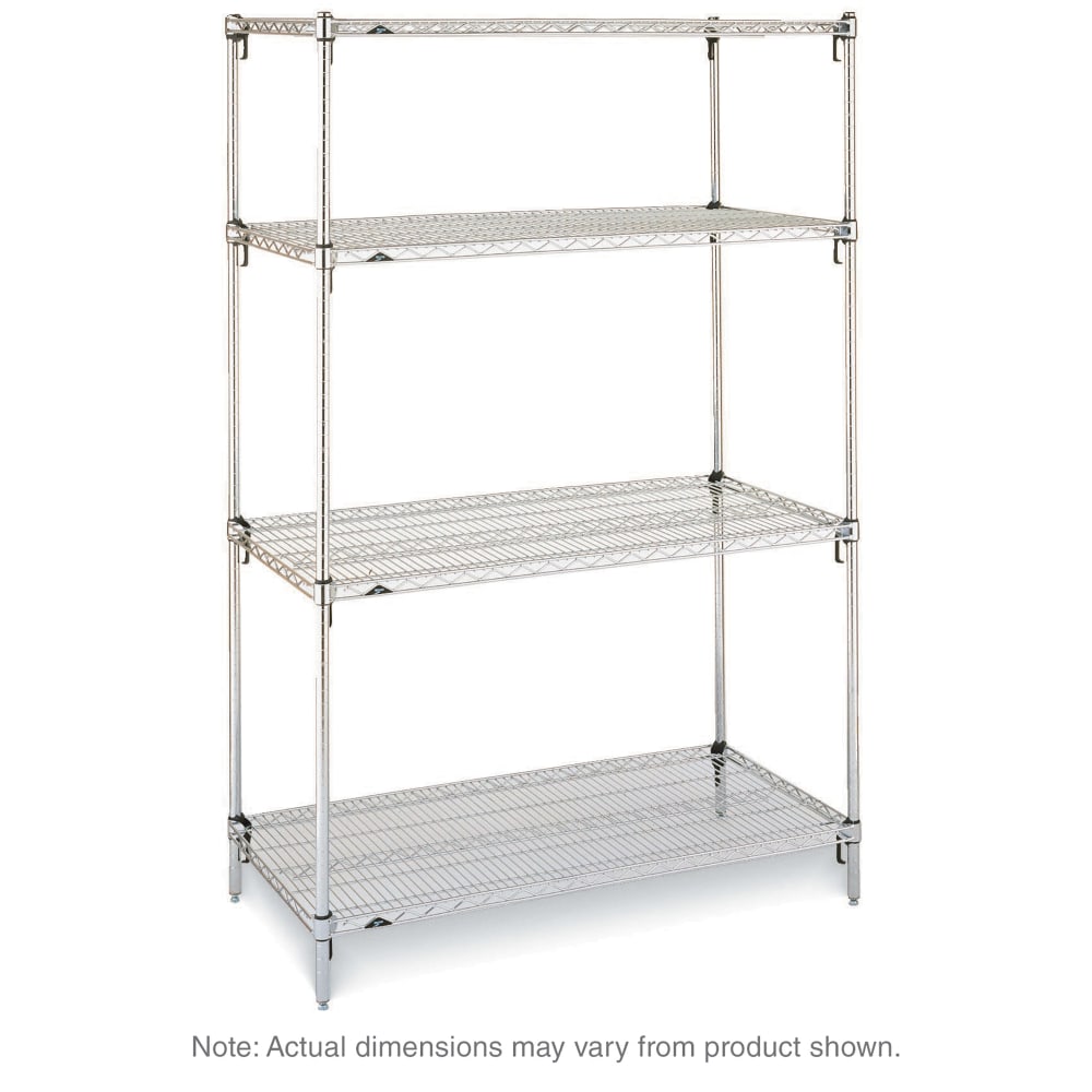 Metro A476C 72" NSF 4-Tier Chrome Wire Shelf Kit - Super Adjustable Super Erecta®, 21"W, 63"H
