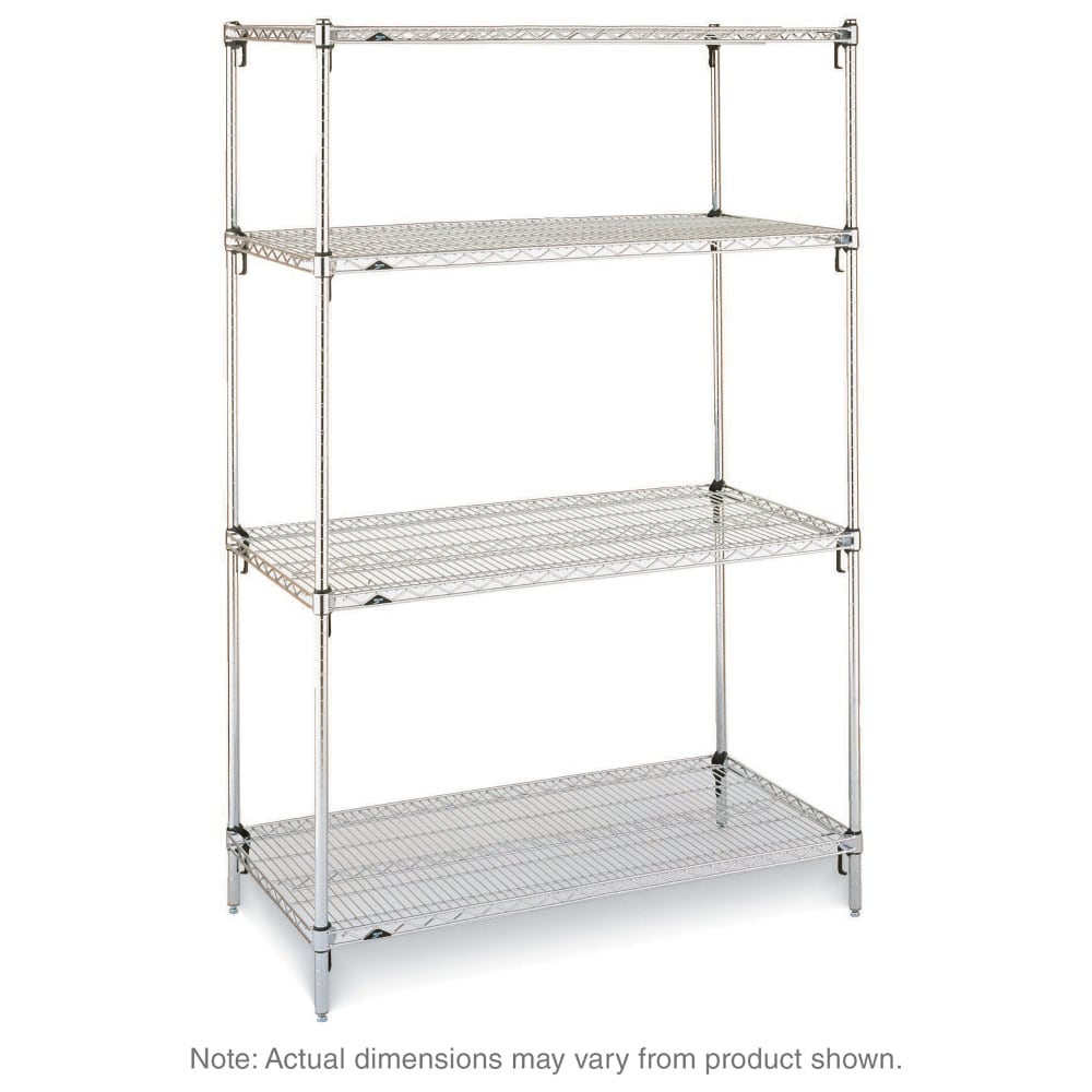 Metro A576C 72" NSF 4-Tier Chrome Wire Shelf Kit - Super Adjustable Super Erecta®, 24"W, 63"H