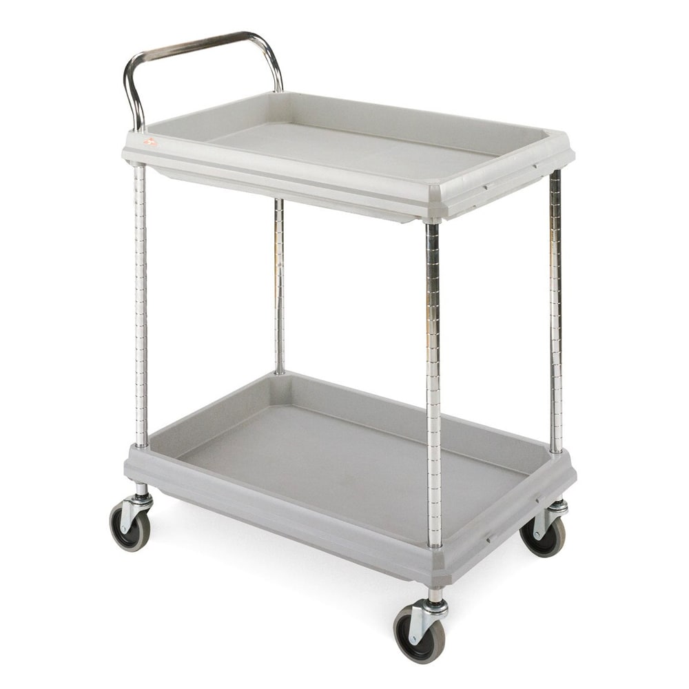 Metro BC2636-2DG 2 Level Plastic Utility Cart w/ 400 lb Capacity, Raised Ledges