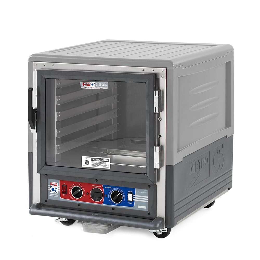Metro C533-CLFC-L-GY Undercounter Insulated Mobile Heated & Proofing Cabinet w/ (10) Pan Capacity, 120v