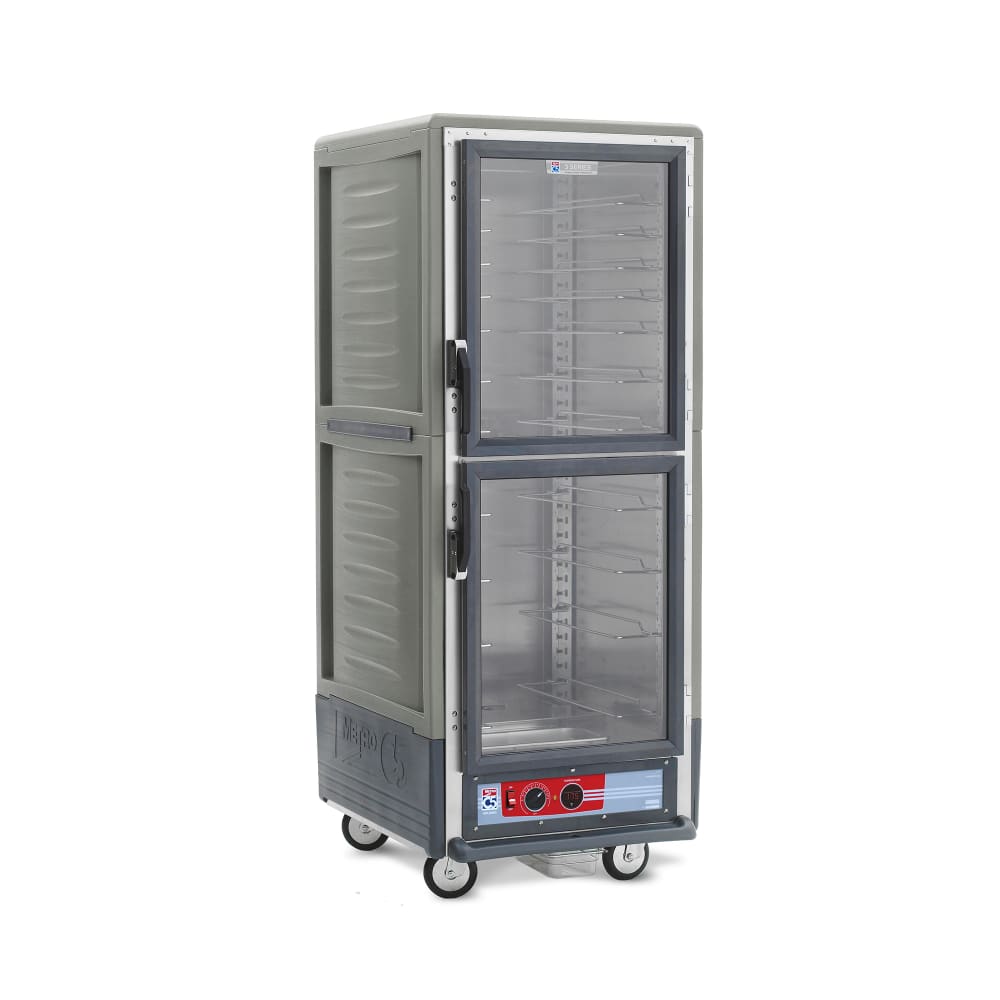 Metro C539-HLDC-U-GY Full Height Insulated Mobile Heated Cabinet w/ (18) Pan Capacity, 120v