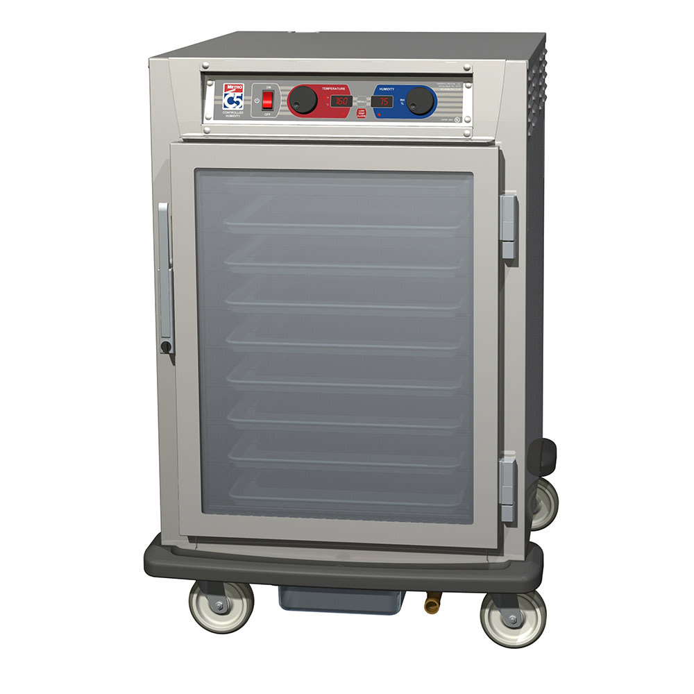 Metro C595-SFC-U 1/2 Height Insulated Mobile Heated Cabinet w/ (8) Pan Capacity, 120v