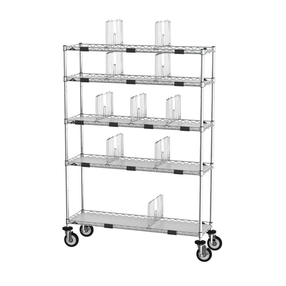 Metro CR1448TGCOPS 5 tier Mobile To-Go & Curbside Order Station - 48"W x 14"D x 69"H, Steel