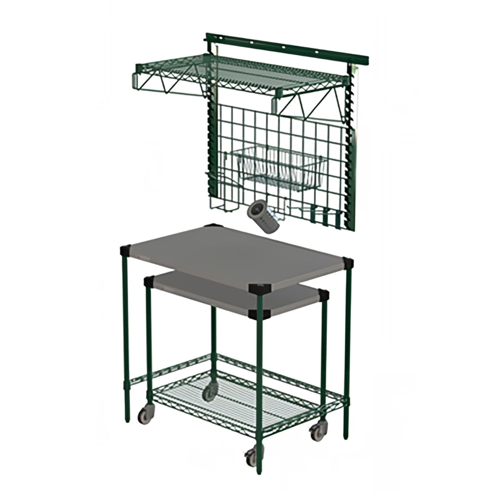 Metro CR2436PTSW Prep Table w/ Smartwall Grid & Cart - 36"W x 24"D, Epoxy Coated