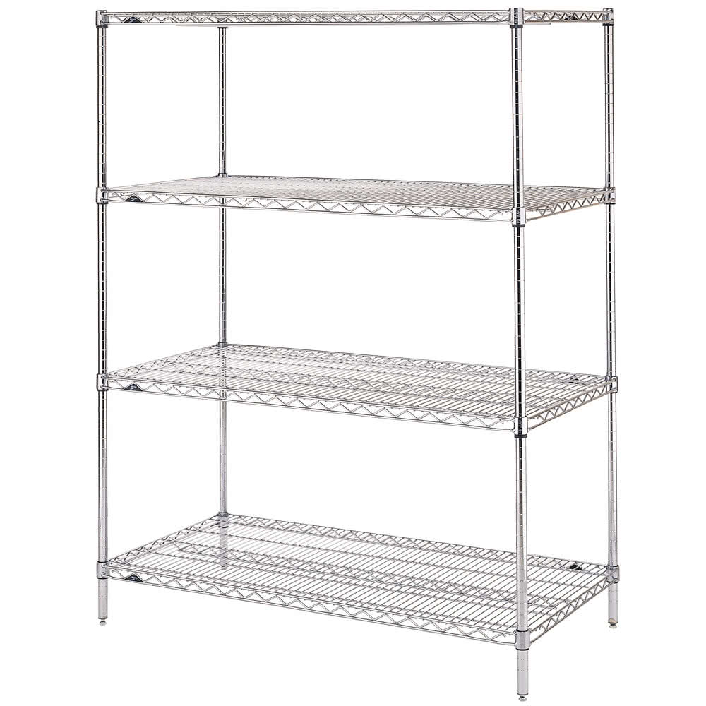 Metro EZ1848BR-4 48" NSF 4-Tier Zinc Wire Shelf Kit - Super Erecta®, 18"W, 74"H