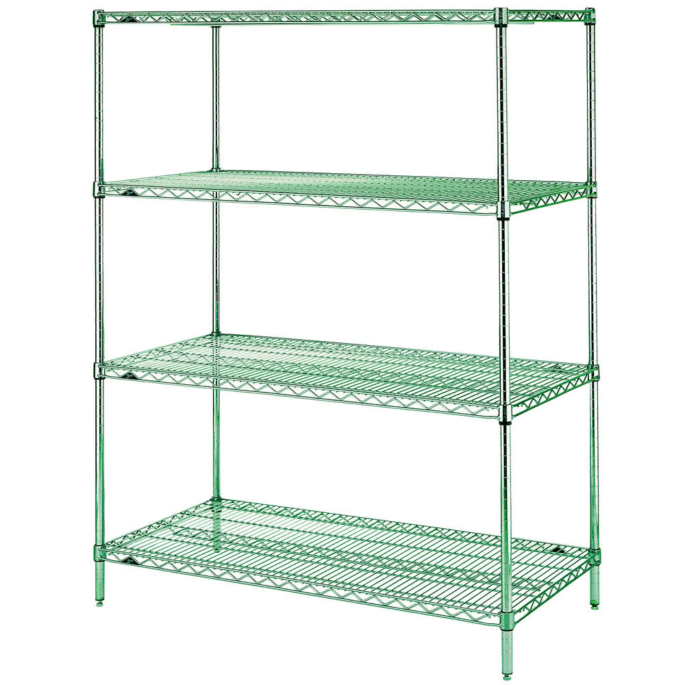 Metro EZ1848NK3-4 48" NSF 4-Tier Epoxy Coated Wire Shelf Kit - Super Erecta®, 18"W, 74"H