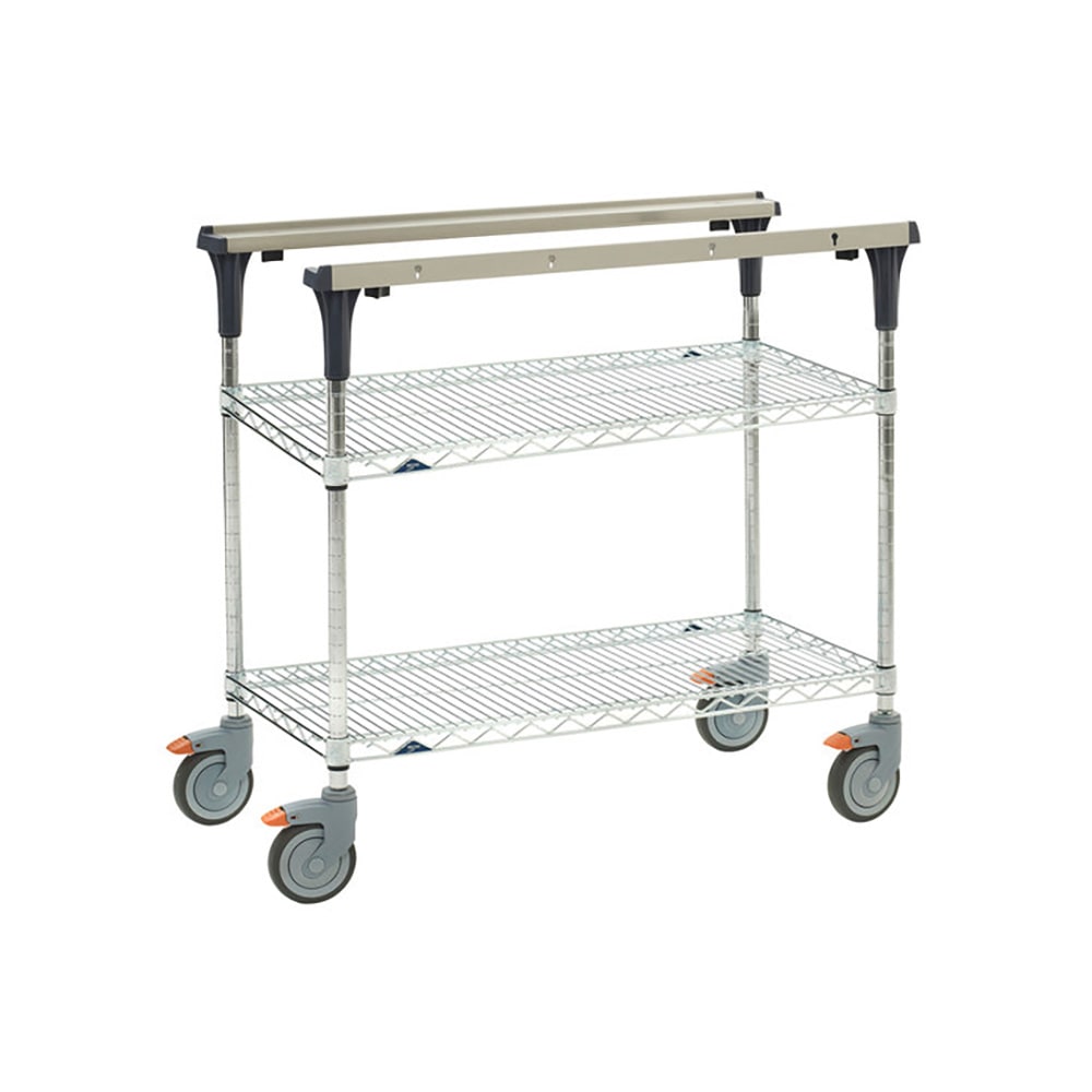 Metro MS1824-BRBR 2 Level Mobile PrepMate® MultiStation w/ Wire Shelving - 26"L x 19 2/5"W x 39 1/8"H
