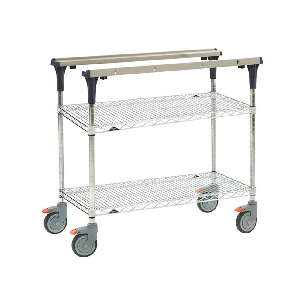 Metro MS1830-BRBR 2 Level Mobile PrepMate® MultiStation w/ Wire Shelving - 32"L x 19 2/5"W x 39 1/8"H