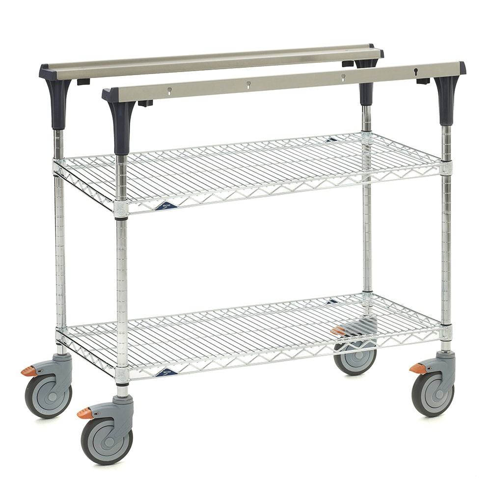 Metro MS1836-BRBR 2 Level Mobile PrepMate® MultiStation w/ Wire Shelving - 38"L x 19 2/5"W x 39 1/8"H