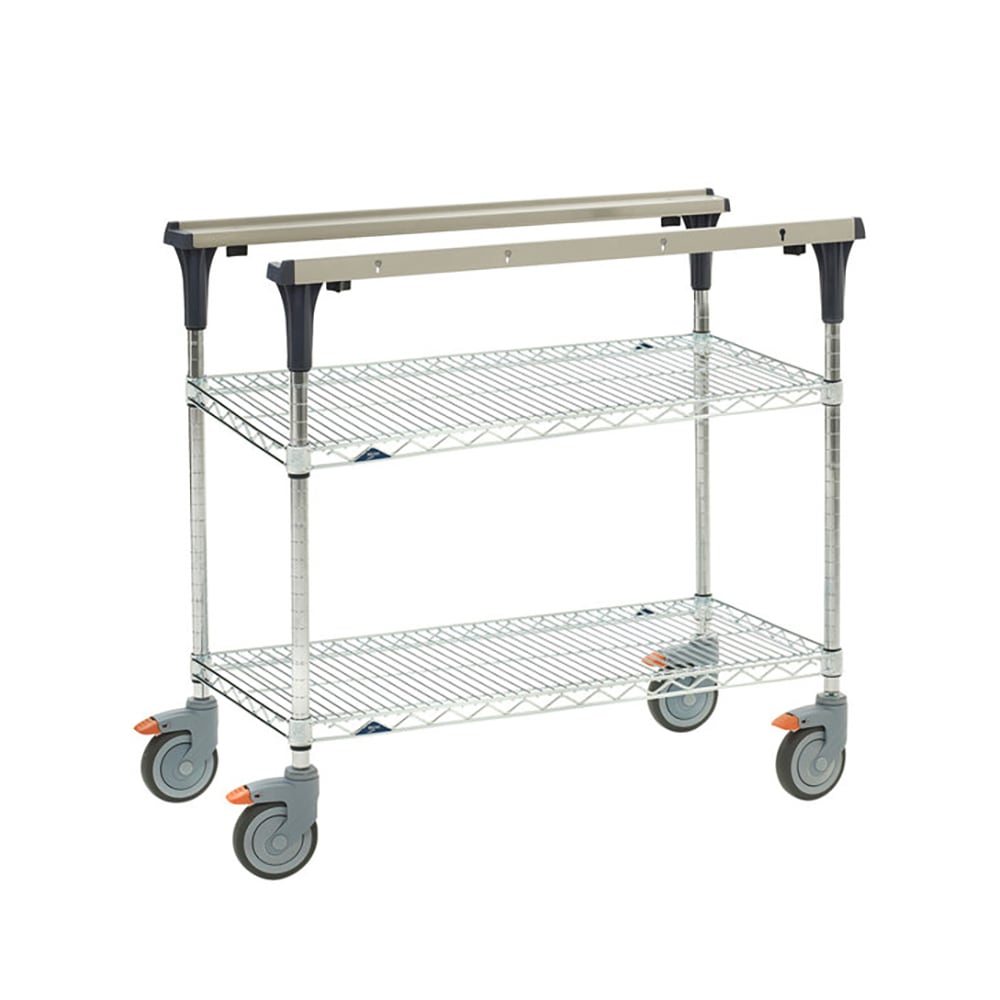 Metro MS1848-BRBR 2 Level Mobile PrepMate® MultiStation w/ Wire Shelving - 50"L x 19 2/5"W x 39 1/8"H