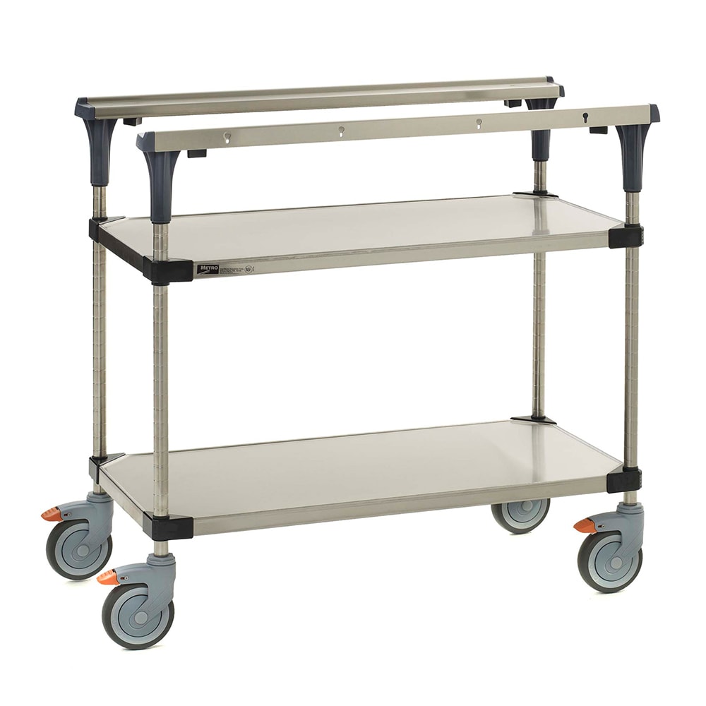 Metro MS1848-FGFG 2 Level Mobile PrepMate® MultiStation w/ Solid Shelving - 50"L x 19 2/5"W x 39 1/8"H