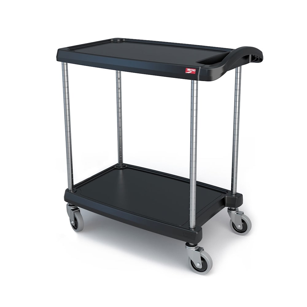 Metro MY1627-24BL 2 Level Polymer Utility Cart w/ 300 lb Capacity, Marine Ledges