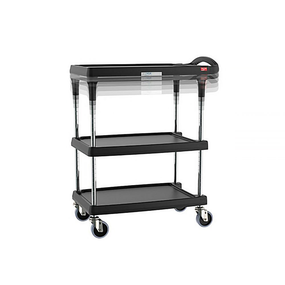 Metro MY1627-34BL-PL 3 Level Polymer Utility Cart w/ 400 lb Capacity, Marine Ledges