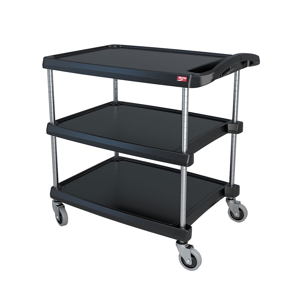 Metro MY2030-34BL 3 Level Polymer Utility Cart w/ 400 lb Capacity, Marine Ledges