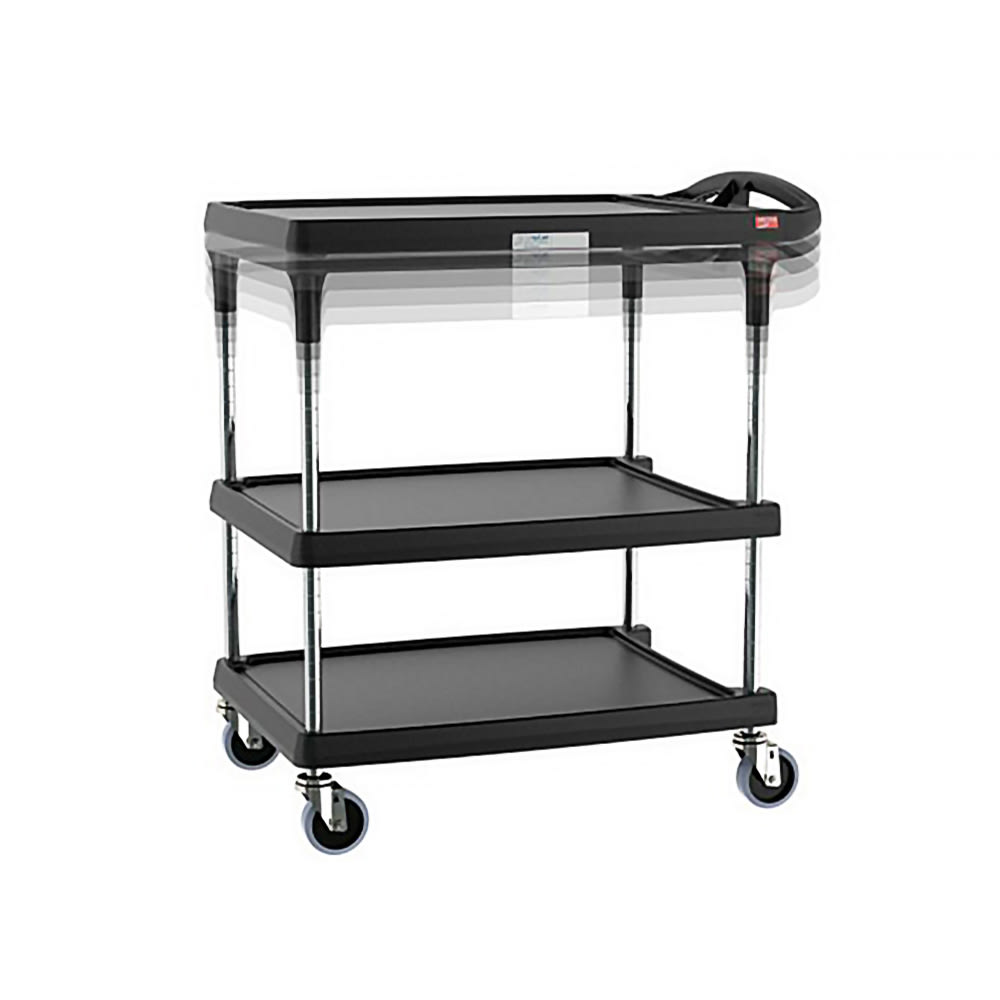Metro MY2030-34BL-PL 3 Level Polymer Utility Cart w/ 400 lb Capacity, Marine Ledges
