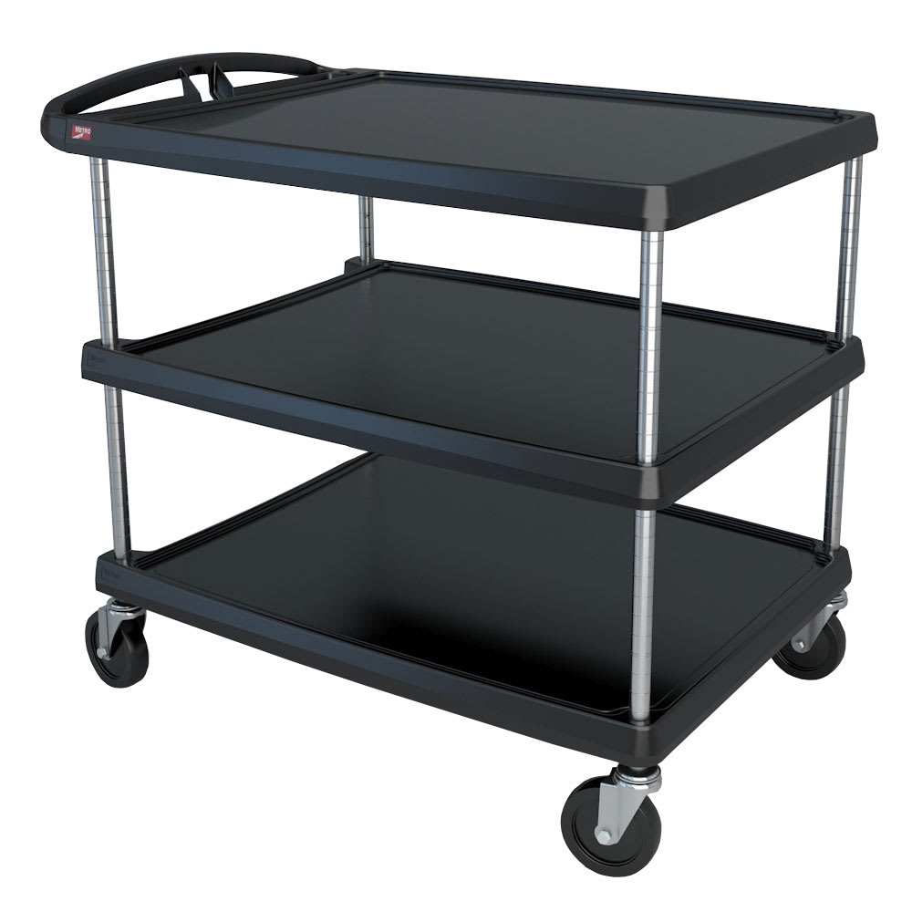 Metro MY2636-35BL 3 Level Polymer Utility Cart w/ 500 lb Capacity, Marine Ledges
