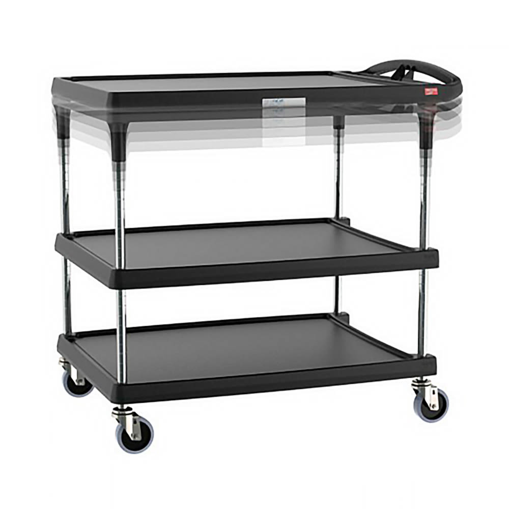 Metro MY2636-35BL-PL 3 Level Polymer Utility Cart w/ 400 lb Capacity, Marine Ledges