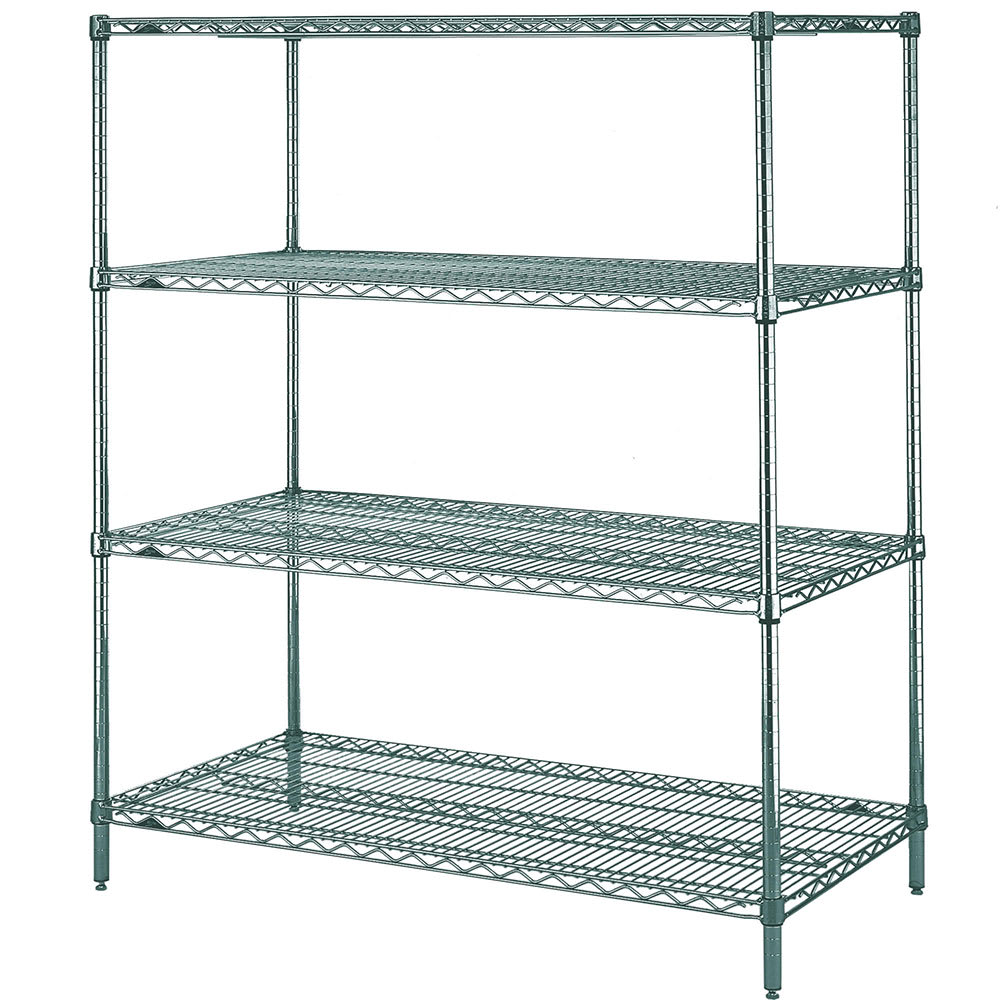 Metro N566K3 60" NSF 4-Tier Epoxy Coated Wire Shelf Kit - Super Erecta®, 24"W, 63"H