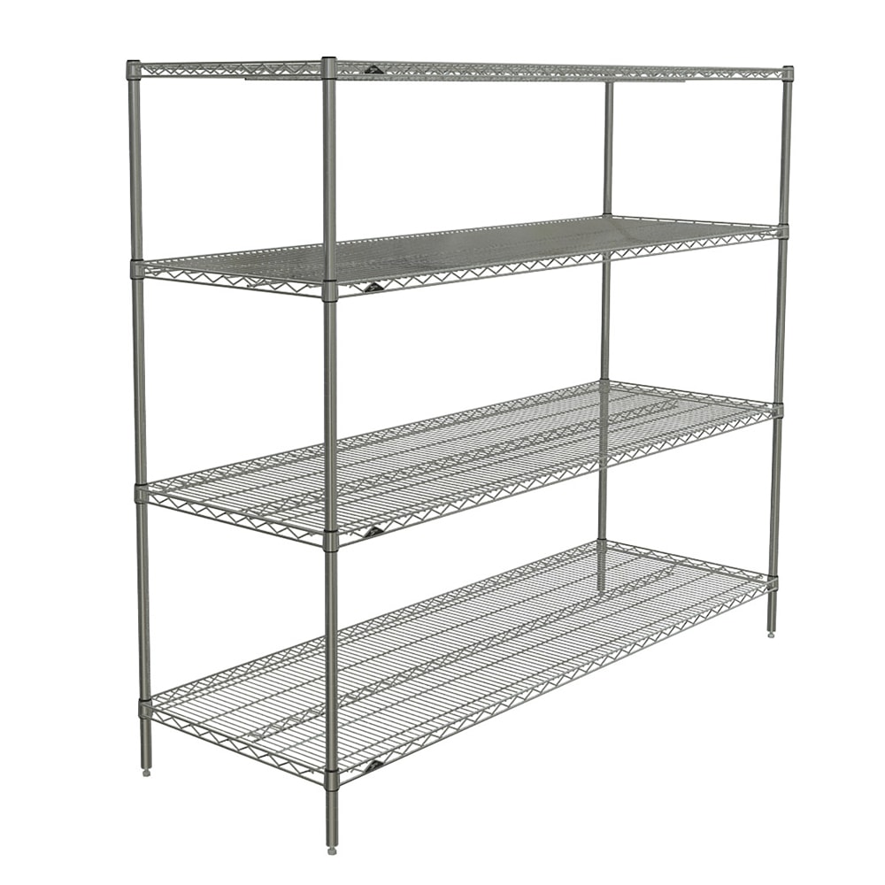 Metro N576C 72" NSF 4-Tier Chrome Wire Shelf Kit - Super Erecta®, 24"W, 63"H