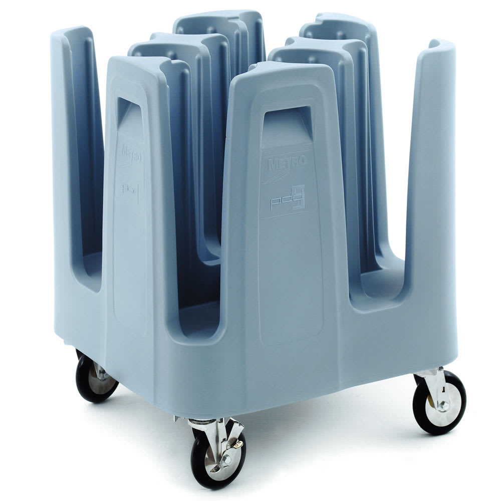 Metro PCD5 24 1/16" Mobile Dish Caddy w/ (9) Columns - Polymer, Aesthetic Blue