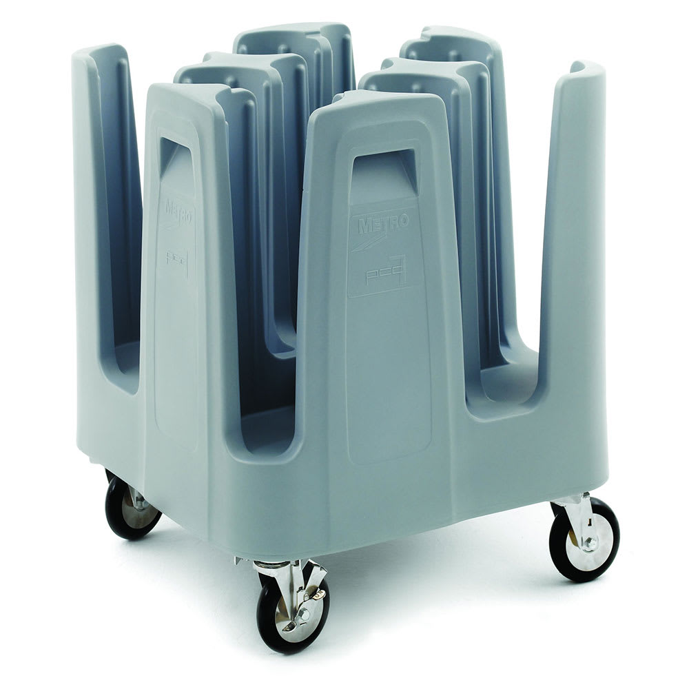 Metro PCD7 27 13/16" Mobile Dish Caddy w/ (9) Columns - Polymer, Aesthetic Blue