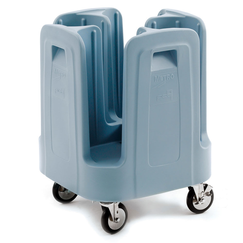 Metro PCD8 21 1/2" Mobile Dish Caddy w/ (4) Columns - Polymer, Aesthetic Blue