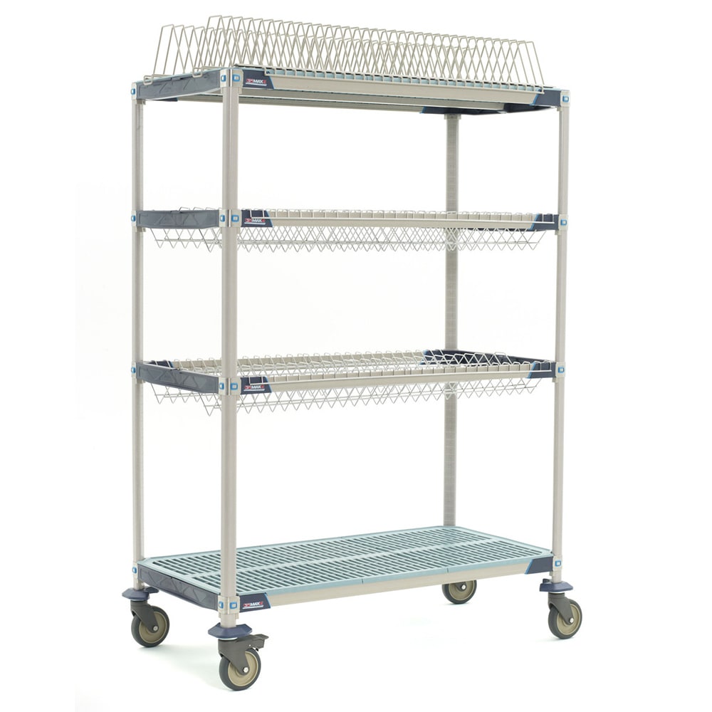 Metro PR48VX3 4 Tier Mobile Drying Rack w/ 2 Drop-Ins, 26" x 50" x 68"