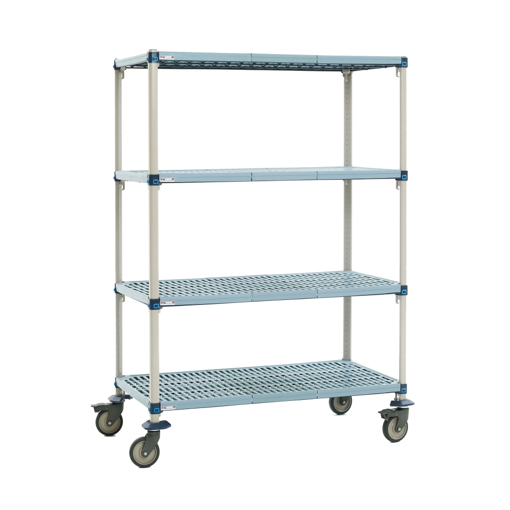 Metro Q566EG3 60" NSF 4-Tier Polymer Shelf Kit - MetroMax® Q, Mobile, 24"W, 67"H