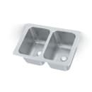 Vollrath 102-1-1 (2) Compartment Drop-in Sink - 10" x 14" thumbnail 5