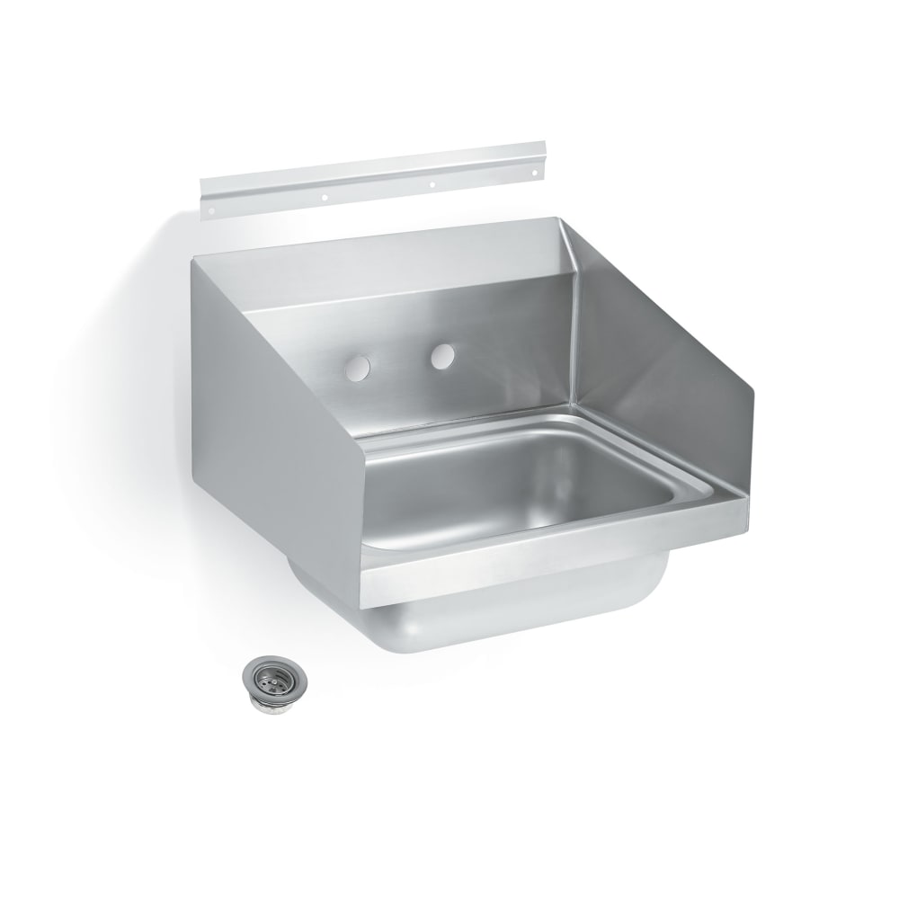Vollrath 1410-0 Wall Mount Commercial Hand Sink w/ 13 9/16"L x 9 9/16"W x 5 1/2"D Bowl, Side Splashes