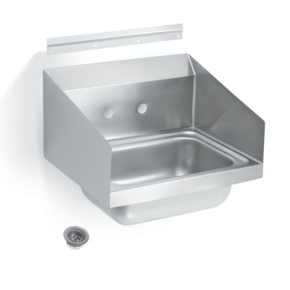 Vollrath 1410CS Wall Mount Commercial Hand Sink w/ 13 9/16"L x 9 9/16"W x 5 1/2"D Bowl, Side Splashes