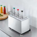 Server Pump Style Condiment Dispenser w/ (3) Jars & Pumps, (1 1/4) oz Stroke, Stainless (82870) thumbnail 2