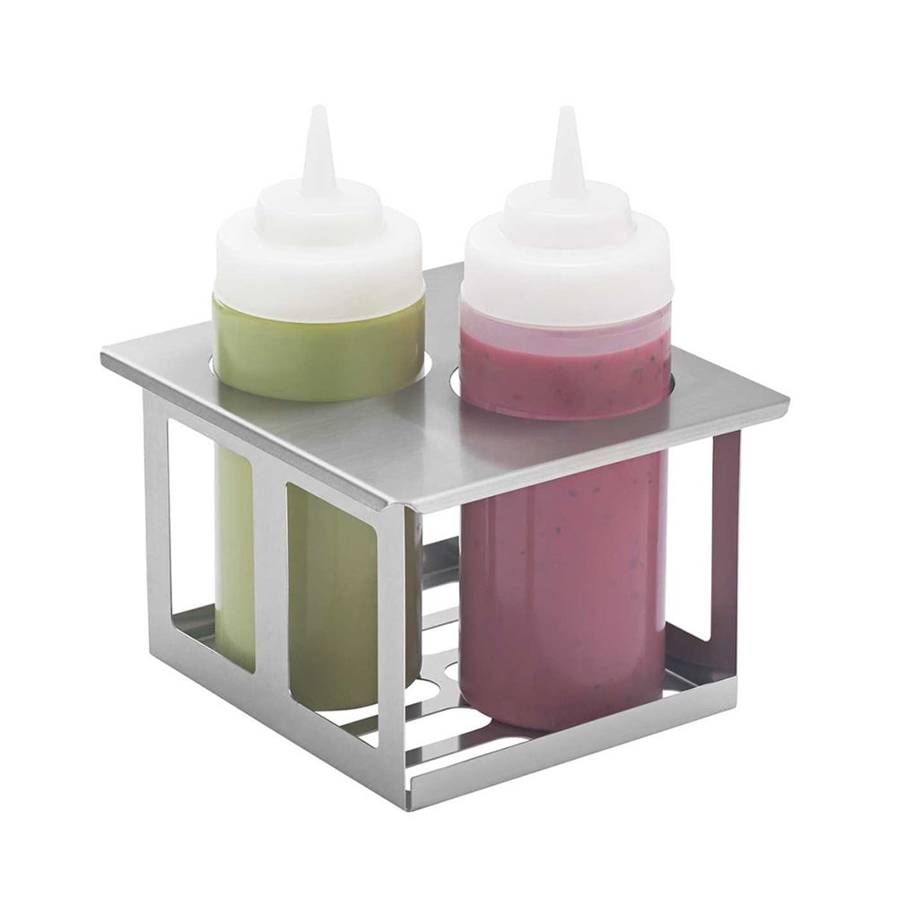 Server Squeeze Bottle Holder, Twin Unit w/ (2) 16 oz Bottles, SS (86829)