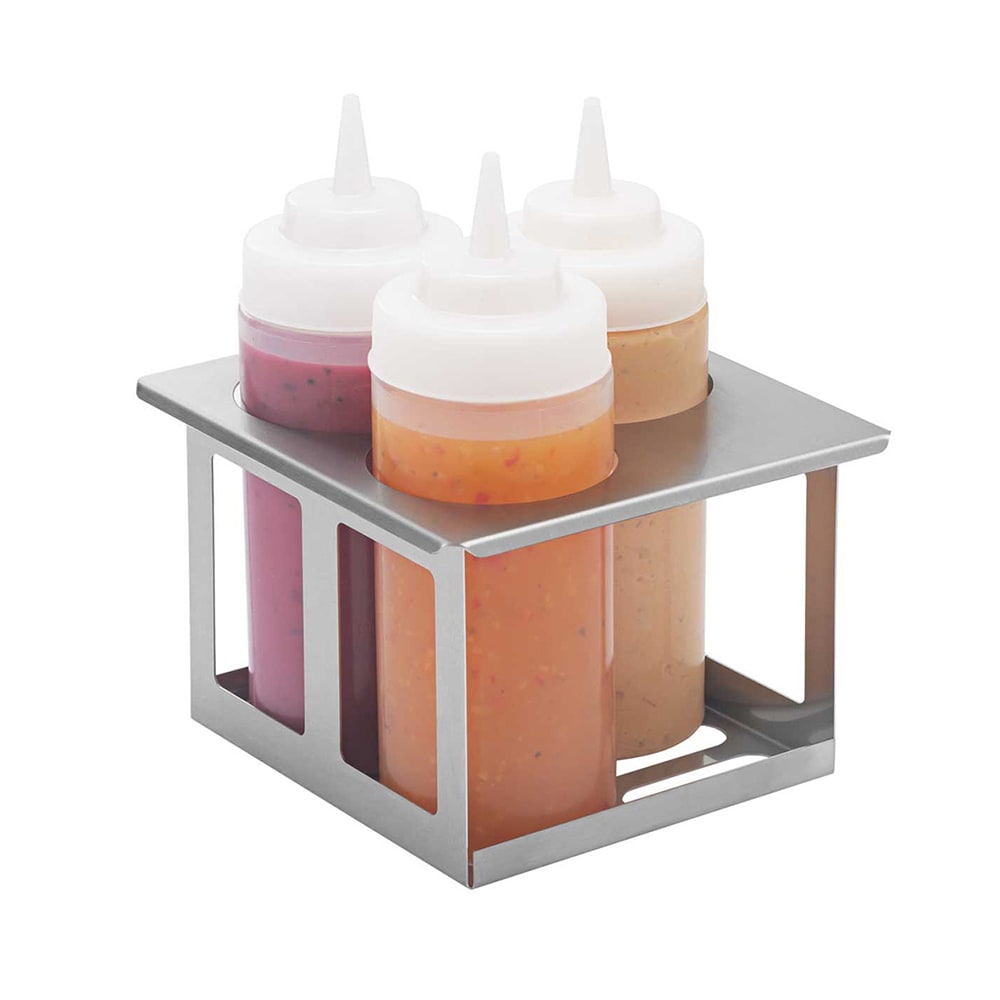 Server Squeeze Bottle Holder, Triple Unit w/ (3) 16 oz Bottles, SS (86831)