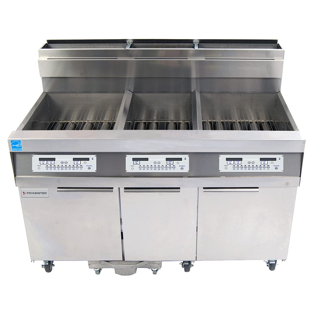 Frymaster 31814GF Gas Fryer - (3) 63 lb Vats, Floor Model, Natural Gas