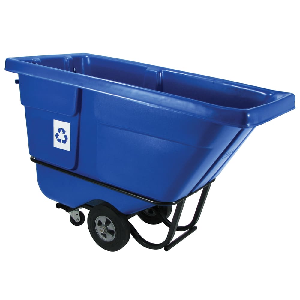 Rubbermaid FG130573BLUE 1/2 cu yd Trash Cart w/ 750 lb Capacity, Blue