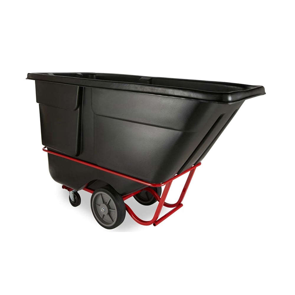 Rubbermaid FG131600BLA 1 cu yd Trash Cart w/ 2100 lb Capacity, Black