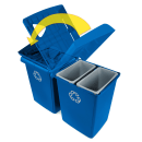 Rubbermaid 1792372 92 gal Multiple Material Recycle Bin - Indoor, Multiple Sections thumbnail 3