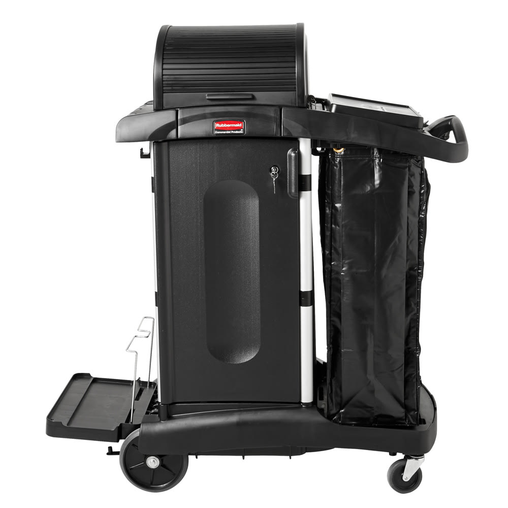 Rubbermaid 1861427 Compact Janitor Cart w/ Dome Top, Black