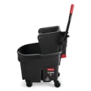 Rubbermaid 1863896 35 qt Mop Bucket Combo - Side Press Wringer, Plastic, Black thumbnail 2