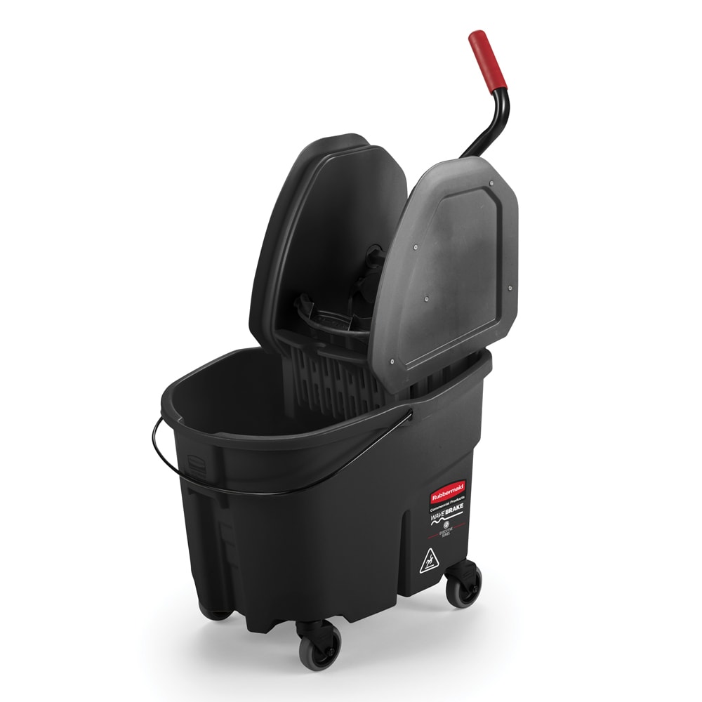 Rubbermaid 1863898 36 qt Mop Bucket Combo - Down Press Wringer, Plastic, Black