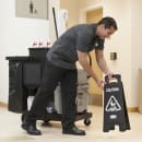 Rubbermaid 1867505 Executive Multi-Lingual Caution Sign - 2 Sided Black thumbnail 4