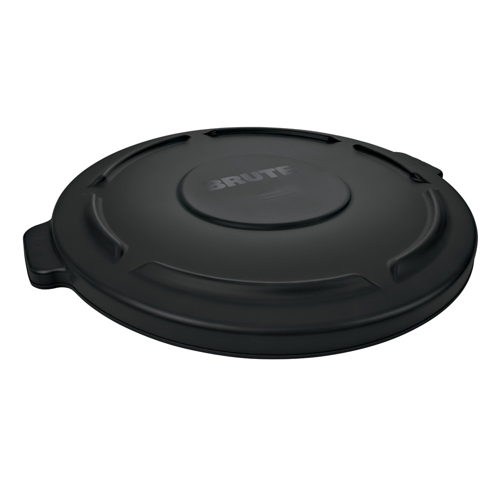 Rubbermaid 1867532 Round Flat Trash Can Lid - Plastic, Black