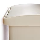 Rubbermaid 1883456 8 gal Rectangle Plastic Step Trash Can, 16 47/64" L x 10 21/32" W x 21 7/64" H, Beige thumbnail 2