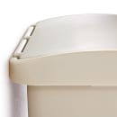 Rubbermaid 1883458 13 gal Rectangle Plastic Step Trash Can, 17 9/10" L x 11 1/2" W x 28 3/10" H, Beige thumbnail 3