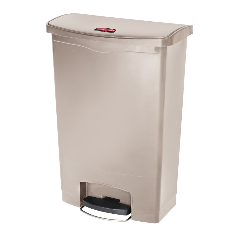 Rubbermaid 1883552 24 gal Rectangular Slim Jim® Step Trash Can - 22 7/16"L x 13 7/8"W x 32 1/2"H, Beige