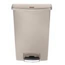Rubbermaid 1883552 24 gal Rectangular Slim Jim® Step Trash Can - 22 7/16"L x 13 7/8"W x 32 1/2"H, Beige thumbnail 2