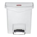 Rubbermaid 1883554 4 gal Rectangle Plastic Step Trash Can, 14 13/16"L x 9 2/32" W x 15 11/16" H, White thumbnail 2