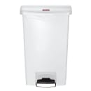Rubbermaid 1883559 18 gal Rectangle Plastic Step Trash Can, 19 43/64" L x 12 15/64" W x 31 39/64" H, White thumbnail 2