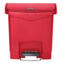 Rubbermaid 1883563 4 gal Rectangle Plastic Step Trash Can, 14 13/16"L x 9 2/32" W x 15 11/16" H, Red thumbnail 2
